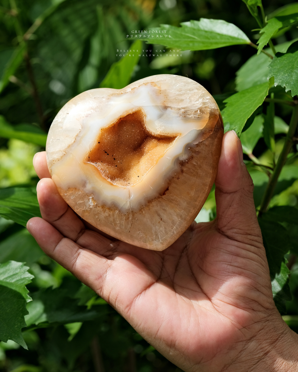 【 𝐂𝐡𝐞𝐞𝐬𝐞 𝐅𝐨𝐚𝐦 ・芝士奶蓋🧀】 心形水晶瑪瑙擺件